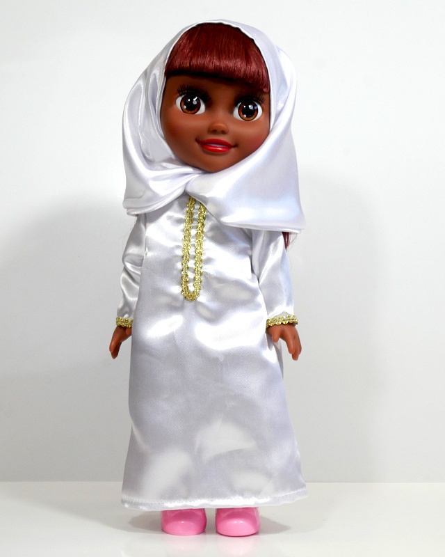 Poupée musulmane "Chifa" parlante - version africaine de luxe - Vêtement blanc