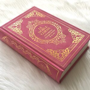 Le Noble Coran et la traduction en langue française de ses sens (bilingue français/arabe) - Edition de luxe couverture cartonnée en daim couleur corail dorée