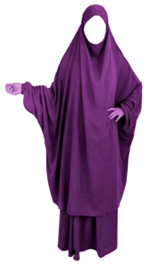 Jilbab adulte 2 pièces - Cape + Jupe évasée - Couleur violet